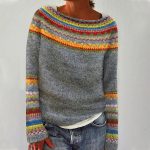 Maglione tricotato donna oversize, maniche lunghe comode