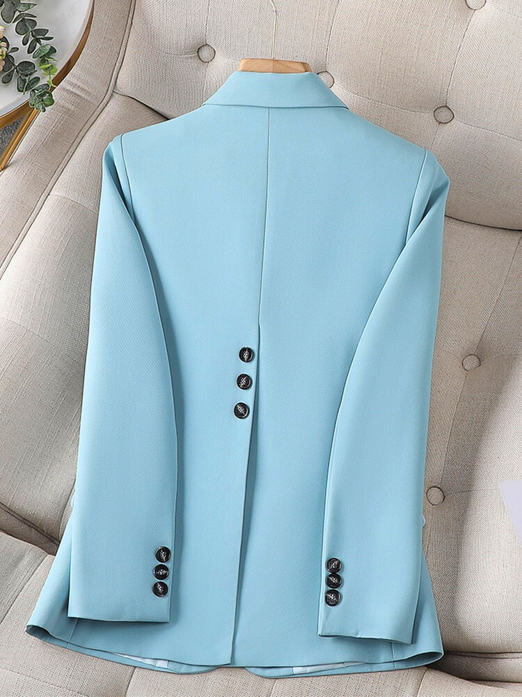 Blazer donna elegante a tinta unita con un bottone - immagine 6