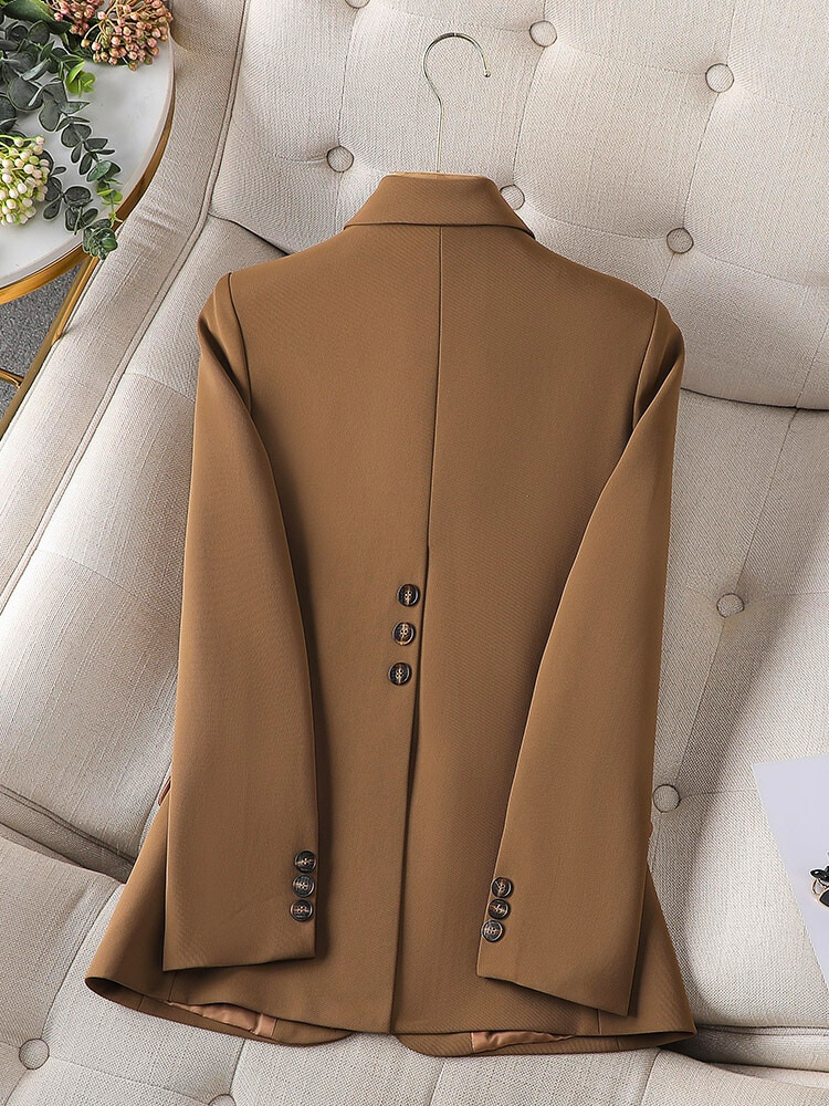Blazer donna elegante a tinta unita con un bottone - immagine 8