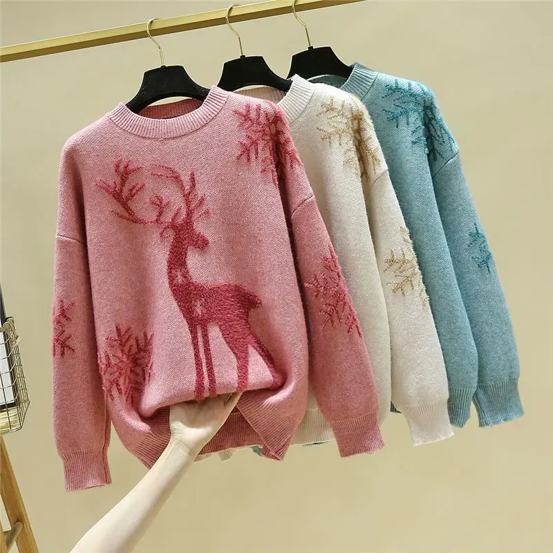 Maglione donna a maniche lunghe e girocollo, taglia grande - immagine 5